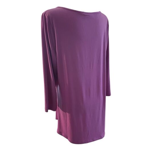 Susan Graver Tops - Susan Graver Womens Size Medium Crewneck Pullover Tunic Top Plum 3/4 Sleeves